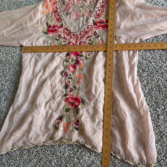 Johnny Was Womens Large Cristabella Floral Embroidered V-Neck Long Sleeve Tunic - Picture 12 of 14